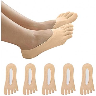5 6 Pairs Five Toes Breathable Socks Orthopedic Compression Socks Women Toe Sock Ultra Low Cut Liner with Gel Tab