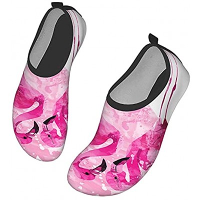Beabes Watercolor Flamingos Water Shoes Africa Bird Animal Heart Love Tropical Pink Women's Men's Outdoor Shoes