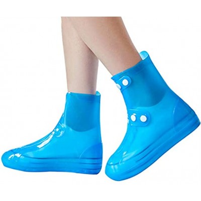 Mufeng Children and Adult Waterproof Shoes Cover Reusable Overshoes Unisex Silica Gel Front Zipper Rain Snow Boots