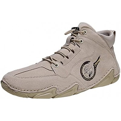 DEUVOUM Sneakers For Men Fashion Men's Casual Shoes British All-Match Men's Shoes High-Top Comfortable Suede Shoes Waterproof Non-Slip Sports Shoes Solid Color Mens Sneakers Outdoor Hiking Shoes