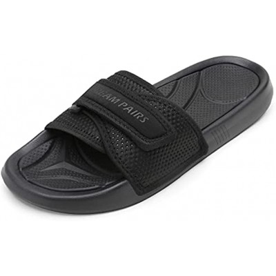 DREAM PAIRS Men's Indoor Outdoor Athletic Arch Support Slides Comfortable Open Toe Adjustable Slip on Sports Sandals Lightweight Summer Flats Shoes