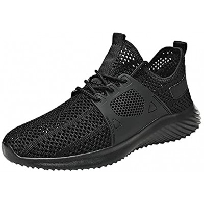 DEUVOUM Fashion Mesh Hollow Mesh Men's Shoes Summer Trend All-Match Men's Shoes Solid Color Lace-Up Sneakers Outdoor Hiking Shoes Rubber Sole Waterproof Non-Slip Sneakers
