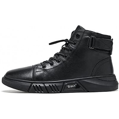 Italian High-top Casual Leather Boots Round Toe Stylish Casual Shoe Waterproof Non-Slip Shock