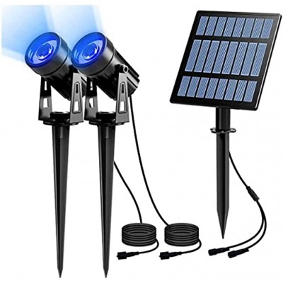 CREPOW Solar Spot Lights Outdoor 2-in-1 Solar Landscape Spotlights IP65 Waterproof 9.8ft Cable,Auto On Off Outdoor Wall Lights for Garden Yard Driveway Porch Walkway Pool Blue