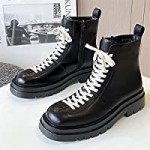 JUSTGUOGANG Lace Up Boots for Men Derby White Lace Height Increasing Elevator Cowhide Leather Non Slip Wearable Waterproof Dress Stylish Vintage Color : Black Size : 6.5