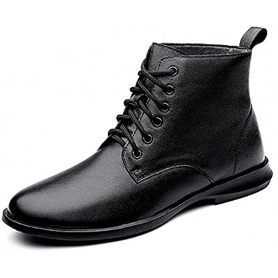 Lace Up Round Toe Boots for Men Derby Irregular Bottom Cowhide Leather Non Slip Resistant Wearable Work Dress Vintage
