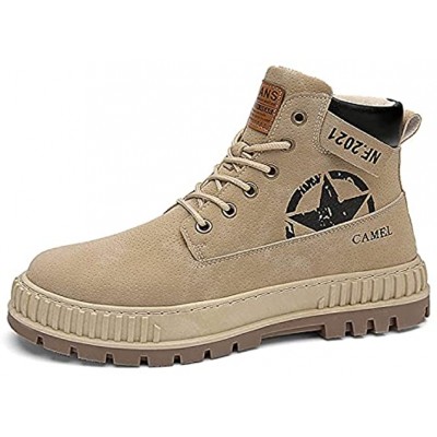 Mens Martin Boots Comfort Casual Boot Non Slip Lace up Shoes Motorcycle Boots with Star