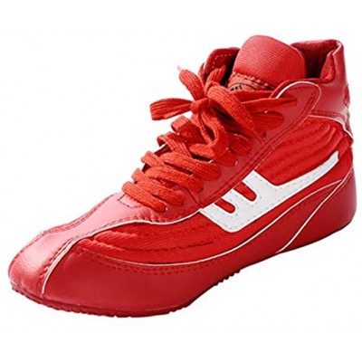 Day Key Red Wrestling Shoes for Men Low Top Leather Wrestling Shoes