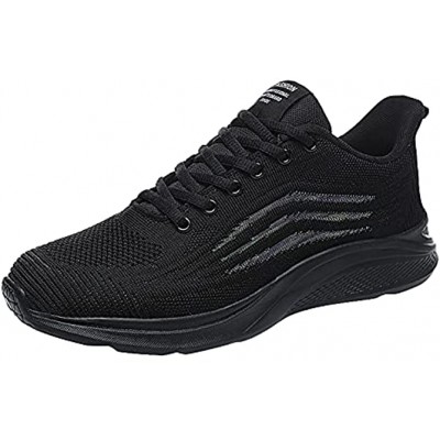 DEUVOUM Sneakers For Men Fashion Men's Mesh Breathable Casual Shoes Comfortable Sneakers Solid Color Lace-Up Sports Shoes Round Toe Sneakers Men Non-Slip All-Match Non-Slip Outdoor Hiking Shoes