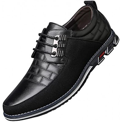 RUNMTE New Work Boots for Men Fashion All-Match Business Casual Shoes Mens Driving Shoes Comfortable Wedding Groom Best Man Leather Shoes Platform Daily Outdoor Non-Slip Walking Shoes