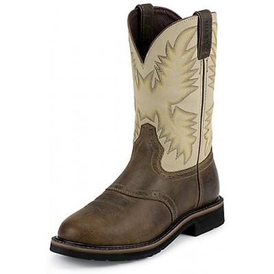 Justin Men's Superintendent Western Boot Square Toe Brown 9.5 D