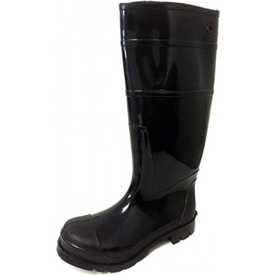 G4U-RB R-303 Men's Rain Boots Black Rubber Waterproof Knee Slip-Resistant Snow Work Shoe