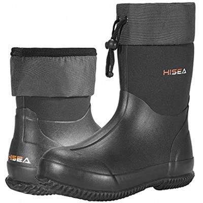 HISEA Men's Ankle Rain Boots Waterproof Garden Boots Rubber Boots Outdoor Work Boots