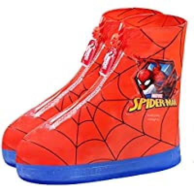 Marvel Spider-Man Rain Shoe Covers Reusable Foldable Waterproof Non-slip Boots Red L Size