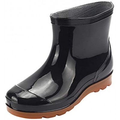Rainboots Boots Men Mid-Calf Rain Boots Waterproof Anti-Slip Black Pvc Adult Outdoor Work Rubber Boots