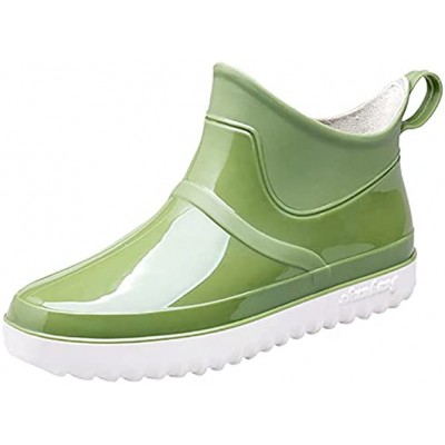 Work Boots For Men Green Unisex Rain Shoes Fashion Casual Short Boots Low Top Outdoor Waterproof Boots Kitchen Non-Slip Rubber Shoes Pvc Comfy Slip-On Ankle Boots For Women Couple Rain Boots