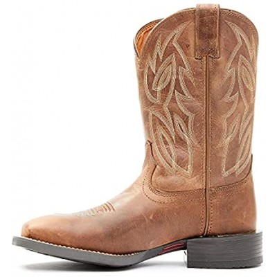Justin Men's Dusky Canter Cowhide Leather Western Boot Wide Square Toe