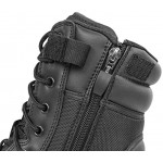 LA Police Gear Men's Core 8 Leather Side-Zip Duty Boot Tactical Uniform Boots for Men Men's Tactical Boots