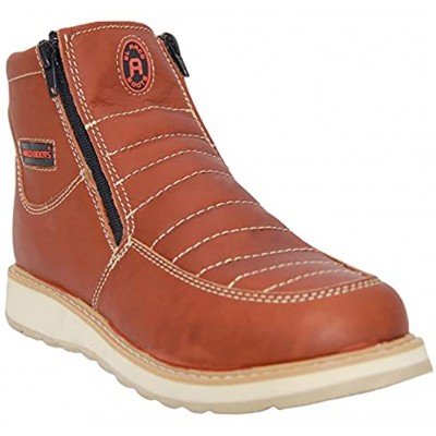 The Western Shops Men's Leather Double Zipper Moc Toe Soft Toe Work Boot