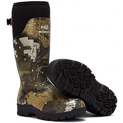 BASSDASH Explorer Desolve Veil Camo Men’s Waterproof Hunting Boots 16” Rubber Boots with 5mm Neoprene Lining Insulated 400 Grams Fishing Outdoor Tactical Boots