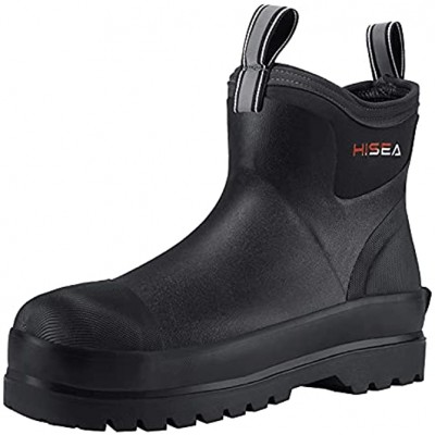HISEA Men's Work Boots Chelsea Rain Boots Waterproof Garden Boots Durable Rain Shoes for Fishing Hunting Mud Working Outdoor