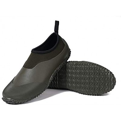 Unisex Garden Shoes Ankle Rain Boots Waterproof Mud Muck Rubber Slip-On Shoes for Women Men Outdoor