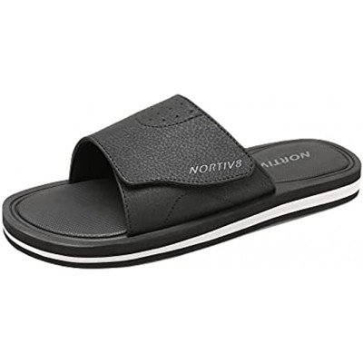 NORTIV 8 Men's Slide Sandals Memory Foam Adjustable Comfort Lightweight Beach Shoes